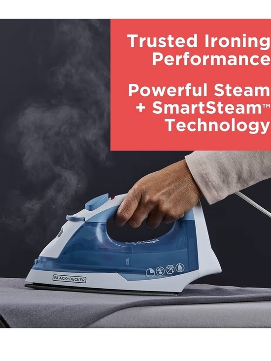 Black & Decker Easy Steam Nonstick Iron - Blue & White - Picture 4 of 5